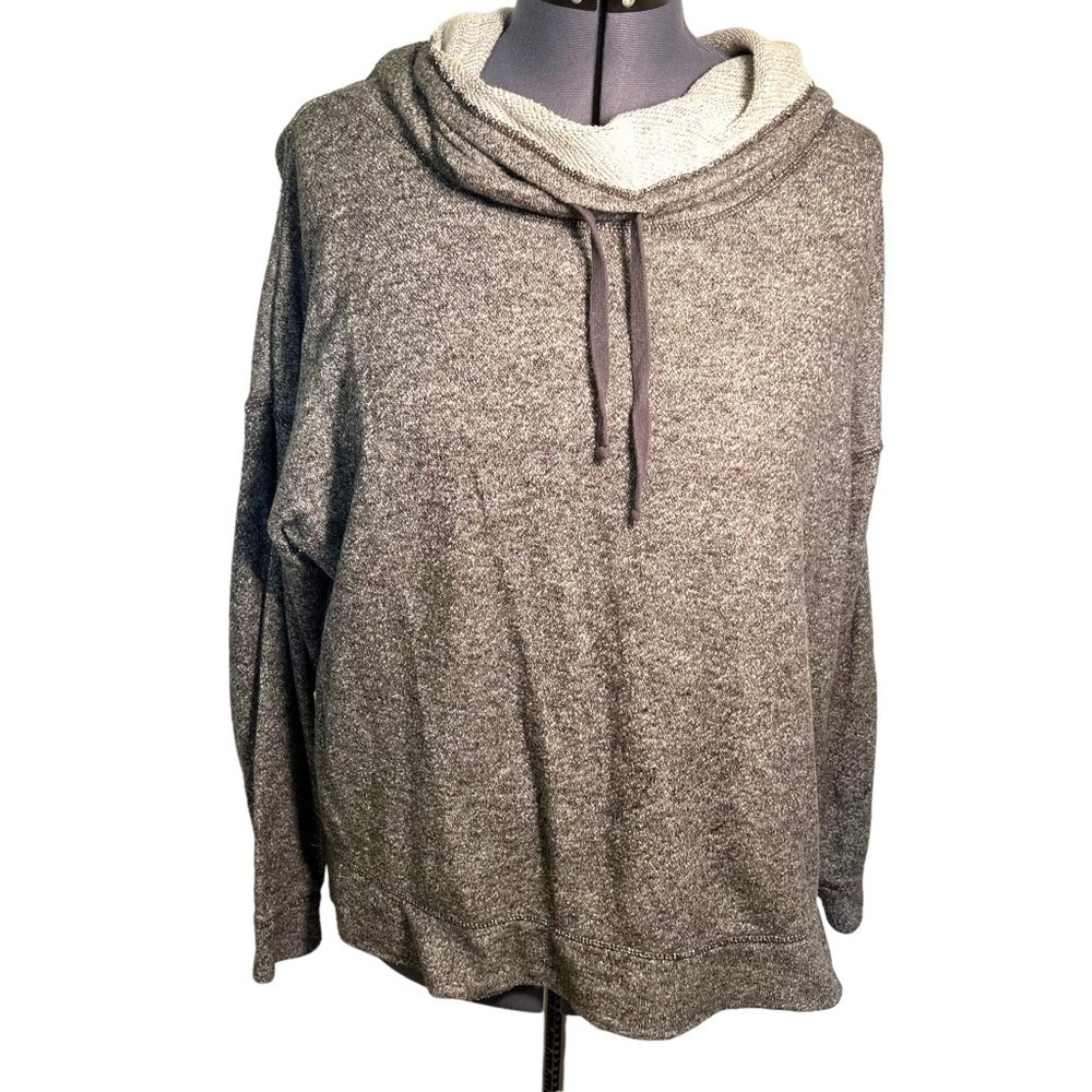 Old Navy Women's Size Large Funnel Neck Pullover Sweatshirt Thunder Grey Cotton